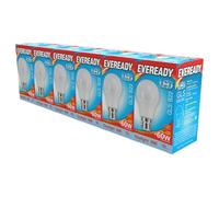 Eveready B22 GLS LED Bulb 8.8W Replaces 60W Daylight (6500k) 806 Lumens Non-Dimmable Light Bulb. Pack of 6 Bulbs.