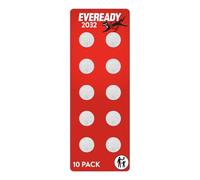 Eveready by Energizer CR2032 Batteries (10 Pack) - Lithium 3V Coin Battery - AirTags, Car Key Fobs, Watches, Home/Medical/Fitness Devices - Child Resistant Packaging [Amazon Exclusive]