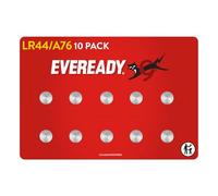 Eveready by Energizer LR44 Batteries (10 Pack) - A76 Button Cell Battery - 1.5V Alkaline - Toys, Watches, TV Remotes, Security Systems, Home & Medical Devices - Child Resistant Packaging