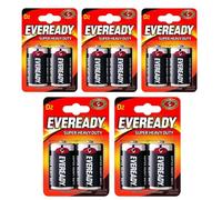 Eveready D Batteries - Pack of 10 Batteries | Heavy Duty Premium Zinc Carbon 1.5V | Reliable Long-Lasting Power for Low Drain Devices such as Flashlights, Radios, Toys & Clocks