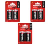 Eveready D Size Super Heavy Duty Batteries - 3x Packs of 2 - S3974