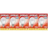 Eveready E14 Bulb LED Golf (SES) 470 lumens 4.9 Watt Warm White 3,000K. Pack of 5 Bulbs