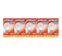 Eveready E14 Bulb LED Golf (SES) 470 lumens 4.9 Watt Warm White 3,000K. Pack of 5 Bulbs