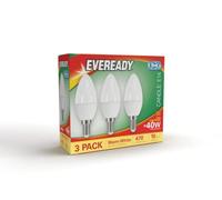 Eveready E14 LED Light Bulb, Warm White 3000K, 40W Equivalent, 470 Lumen LED Candle Bulb, SES Small Edison Screw Light Bulbs, Non-Dimmable, Pack of 3