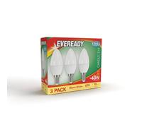 Eveready E14 LED Light Bulb, Warm White 3000K, 40W Equivalent, 470 Lumen LED Candle Bulb, SES Small Edison Screw Light Bulbs, Non-Dimmable, Pack of 3