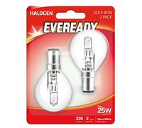 Eveready ECO Halogen 20W (25W Equivalent) Mini Globe B15 Cap Light Bulb, Pack of 2, B15d, 25 W