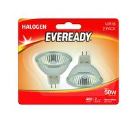 Eveready ECO Halogen 40W (50W Equivalent) MR16 Cap Light Bulb, Pack of 2, GU5.3, 50 W