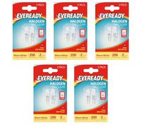 Eveready G4 Halogen Light Bulbs, 20W, 12V, 2-Pin Base, Clear Capsule, Warm White, Dimmable (10)
