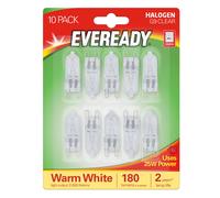 Eveready G9 Capsule Halogen Light Bulb, 25W, 240lm, 2800K Warm White, Dimmable, 300 Degree Oven Tolerant, for Chandeliers, Ovens, and Lamps, Pack of