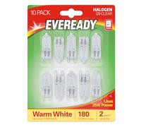 Eveready G9 Halogen Light Bulb, 25W, 240lm, 2800K Warm White, Dimmable, 300 Degree Oven Tolerant, Pack of 10