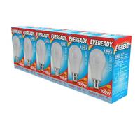 Eveready GLS B22 LED Bulb 13.8W Replaces 100W Daylight (6500k) 1521 Lumens Non-Dimmable Light Bulb. Pack of 6 Bulbs.