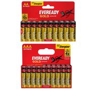 Eveready Gold AA & AAA Value Bundle - AA 20 Pack + AAA 20 Pack