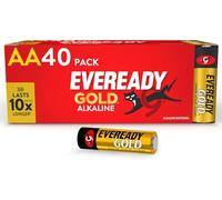 Eveready Gold by Energizer - AA Battery (40 Pack) - Bulk Double A Batteries - 1.5V Alkaline - Reliable Power For Every Day Devices - 100% Recyclable Plastic Free Packaging - 10 Year Shelf Life