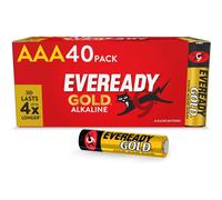 Eveready Gold by Energizer - AAA Battery (40 Pack) - Bulk Triple A Batteries - 1.5V Alkaline - Reliable Power For Every Day Devices - 100% Recyclable