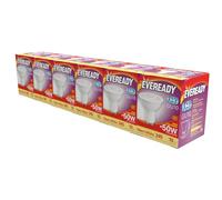 Eveready GU10 LED Bulb 4.7W Replaces 50W Warm White (3000k) 345 Lumens Non-Dimmable Spotlight. Pack of 6 Bulbs.