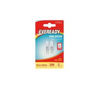 2 Pack Eveready G4 20W 12V Halogen Capsule Light Bulbs, Dimmable Lamps, 240 Lumen, 3 Years Life, Clear Finish