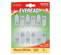 Eveready Halogen G9 Bulbs, 40W Dimmable, Warm White 2800K, 320 Lumens, Pack of 12 (12)