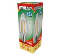 Eveready Led Filament Candle Light Bulb - 4W - 40W Equivalent - B15 Sbc 470 Lumens 2700K Warm White Non-Dimmable Led Light Bulb