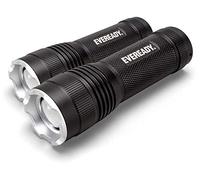 Eveready LED Tactical Flashlight, IPX4 Water Resistant EDC Flashlight, Super Bright High Lumens, Zoomable, 3 Light Modes, Heavy Duty Metal Body, Lanyard Included, Black