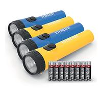 Energizer Eveready LED Torch (4 Pack), Super Bright Flashlight for Outdoors, Camping and Gifts (Batteries Included), Black