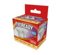 Eveready S15289 GU10 Spotlight LED Bulb Opal 3.1W 230lm Warm White 3000K (2 Pack)