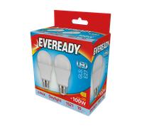 Eveready S15308 E27 ES GLS LED Bulb Opal 13.8W 1521lm Daylight 6500K (2 Pack)