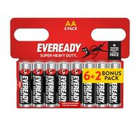 Eveready Super Heavy Duty AA Battery, 8 Pack