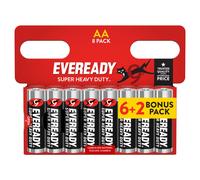 Eveready Super Heavy Duty AA Battery, 8 Pack