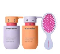 Evereden Happy Hair Duo for Kids: Vegan Shampoo and Conditioner Set with Detangler Brush - Strengthens & Smooths All Hair Types