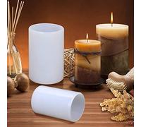 EVERELAM 4 Pack Cylinder Mold Pillar Candle Mold Bottle Candle Mold 3D Mold Flower Candle Mold Silicone Mold for Resin Cake Mold Clay Resin Making Molds Candle Making Molds Craft Supplies