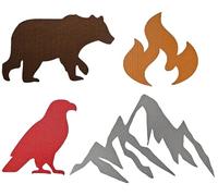 everest 1953 Repair Patch Self-Adhesive Repair Sticker Motifs Nylon Patches for Tents, Backpack, Awnings, Rain Jacket, Outdoor Jacket (Dark Grey, Eagle (4 Pieces 4.8 x 4.5 cm)