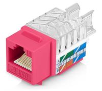 Everest 45° Angled RJ45 Cat6 Keystone Jacks 10-Pack in Pink - Slim Profile Female RJ45 Connectors - Cat 6 Keystone Jack - Compatible with 45° Angled Speed Termination Tool - 45Term (B0BL3GS7ZY)