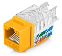 Everest 45° Angled RJ45 Cat6 Keystone Jacks 10-Pack in Yellow - Slim Profile Female RJ45 Connectors - Cat 6 Keystone Jack - Compatible with 45° Angled Speed Termination Tool - 45Term (B0BL3GS7ZY)