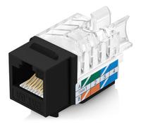 Everest 45° Angled RJ45 Cat6A Keystone Jacks 20-Pack in Black - Slim Profile Female RJ45 Connectors - Cat 6A Keystone Jack - Compatible with 45° Angled Speed Termination Tool - 45Term (B0BL3GS7ZY)