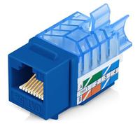 Everest 45 Degree RJ45 Cat5e Keystone Jacks Slim Profile 50-Pack Blue