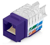 Everest 45 Degree RJ45 Cat6 Keystone Jacks Slim Profile 10-Pack Purple