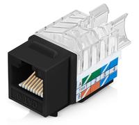 Everest 45 Degree RJ45 Cat6 Keystone Jacks Slim Profile 100-Pack Black