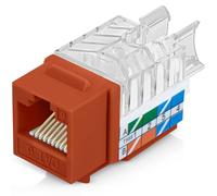 Everest 45 Degree RJ45 Cat6 Keystone Jacks Slim Profile 50-Pack Orange
