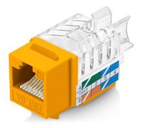 Everest 45 Degree RJ45 Cat6A Keystone Jacks Slim Profile 10-Pack Yellow