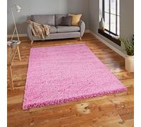 Everest 5cm shaggy Rugs for living room thick pile modern rugs for bedroom, kitchen, hallway, runner, kids' room, small to Large fluffy carpet, Baby Pink 160x230cm