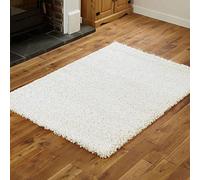 Everest 5cm shaggy Rugs for living room thick pile modern rugs for bedroom, kitchen, hallway, runner, kids' room, small to Large fluffy carpet, Snow White 40x60cm small mat