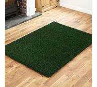 Everest 5cm shaggy Rugs for living room thick pile modern rugs for bedroom, kitchen, hallway, runner, kids' room, small to Large fluffy carpet, Emerald Green 40x60cm small mat