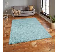 Everest 5cm shaggy Rugs for living room thick pile modern rugs for bedroom, kitchen, hallway, runner, kids' room, small to Large fluffy carpet, Duck Egg Blue 200x290cm