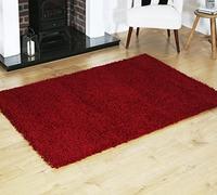 Everest 5cm shaggy Rugs for living room thick pile modern rugs for bedroom, kitchen, hallway, runner, kids' room, small to Large fluffy carpet, Red 150x210cm