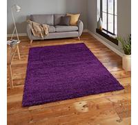 Everest 5cm shaggy Rugs for living room thick pile modern rugs for bedroom, kitchen, hallway, runner, kids' room, small to Large fluffy carpet, Aubergine 160x230cm