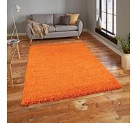 Everest 5cm shaggy Rugs for living room thick pile modern rugs for bedroom, kitchen, hallway, runner, kids' room, small to Large fluffy carpet, Orange 160x230cm