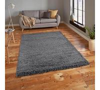 Everest 5cm shaggy Rugs for living room thick pile modern rugs for bedroom, kitchen, hallway, runner, kids' room, small to Large fluffy carpet, dark grey 160x230cm