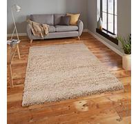Everest 5cm shaggy Rugs for living room thick pile modern rugs for bedroom, kitchen, hallway, runner, kids' room, small to Large fluffy carpet, L Beige 60x120cm