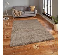 Everest 5cm shaggy Rugs for living room thick pile modern rugs for bedroom, kitchen, hallway, runner, kids' room, small to Large fluffy carpet, D Beige 60x120cm