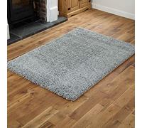 Everest 5cm shaggy Rugs for living room thick pile modern rugs for bedroom, kitchen, hallway, runner, kids' room, small to Large fluffy carpet, Silver 60x230cm Runner